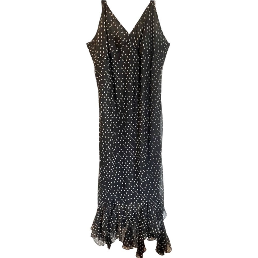 Mlle Gabrielle Black Handkerchief Midi Dress 14W
